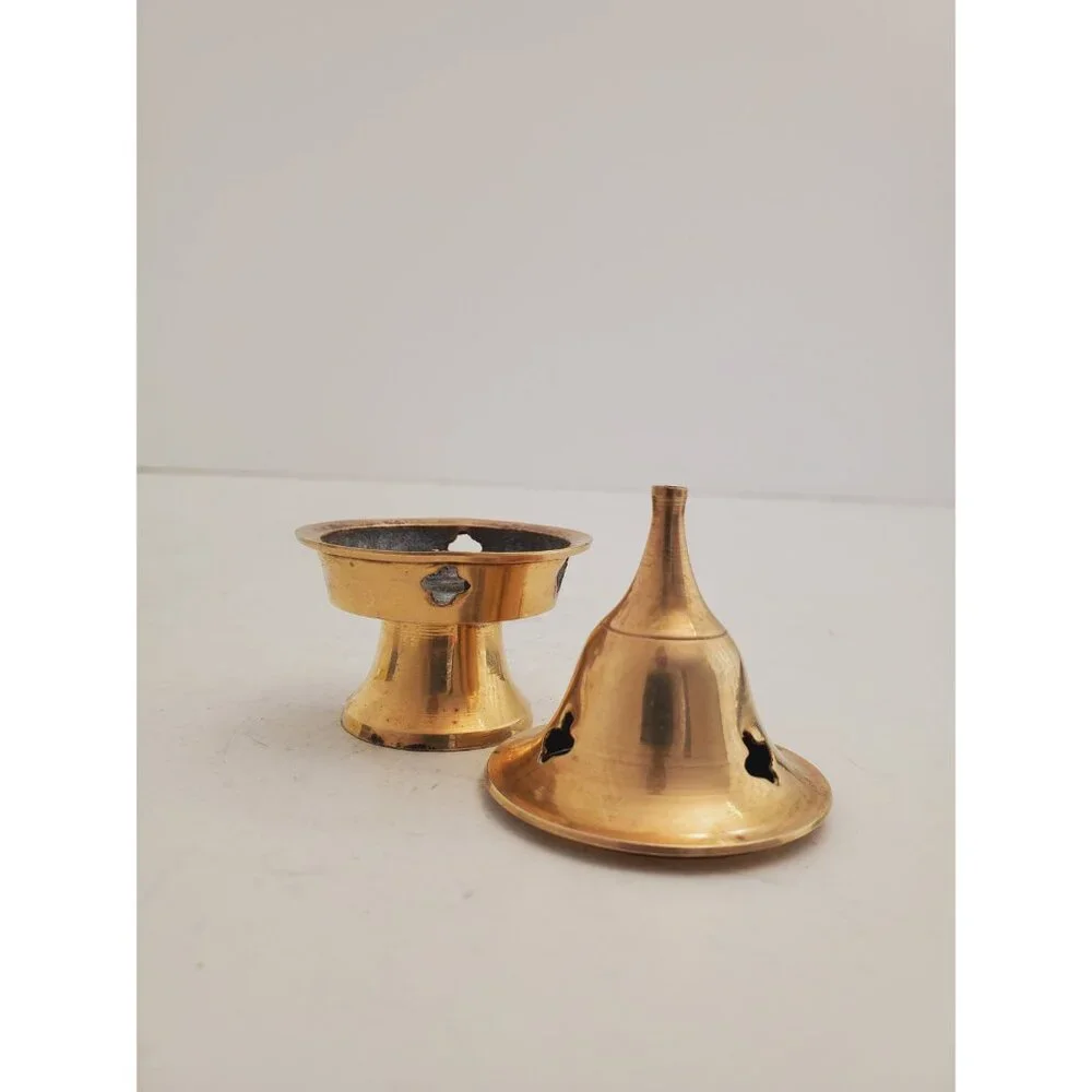 Vintage Brass Stick/Cone Incense Burner small burner with lid, made in i… - Picture 5 of 10